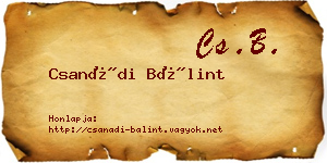 Csanádi Bálint névjegykártya