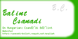 balint csanadi business card